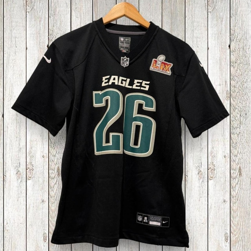 Nike Philadelphia Eagles Saquon Barkley #26 Super Bowl LIX Jersey Youth Large